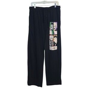 Hunter X Hunter Mens L Black Knit Lounge Sleep Pajama Bottoms Anime TV Series
